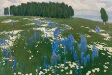 Paul Raud Field of flowers Sweden oil painting art